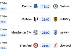 Lịch thi đấu Ngoại hạng Anh tối nay 17/10: Man City, Liverpool, Chelsea cùng ra sân