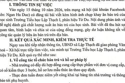 Phú Thọ: Làm rõ phản ánh về bữa ăn bán trú tại Trường Tiểu học Lập Thạch 1