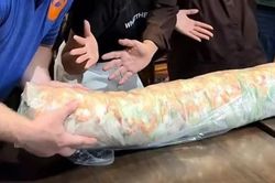 Cảnh b&aacute;o nguy hiểm từ thử th&aacute;ch ăn gỏi cuốn 10kg tại TPHCM