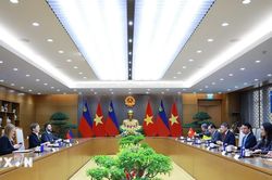 Thủ tướng L&ecirc; Minh Hưng v&agrave; Thủ tướng Liechtenstein Brigitte Haas hội đ&agrave;m