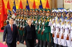 Ch&ugrave;m ảnh: Thủ tướng L&ecirc; Minh Hưng chủ tr&igrave; lễ đ&oacute;n Thủ tướng C&ocirc;ng quốc Liechtenstein Brigitte Haas thăm ch&iacute;nh thức Việt Nam