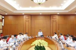 Thường trực Ban B&iacute; thư l&agrave;m việc với Học viện Ch&iacute;nh trị Quốc gia Hồ Ch&iacute; Minh