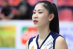 Những b&oacute;ng hồng xinh đẹp tại giải b&oacute;ng chuyền quốc gia