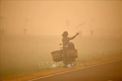 Indonesia sử dụng đ&aacute; kh&ocirc; v&agrave; muối để chống kh&oacute;i m&ugrave;