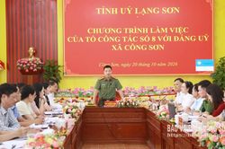 Tổ c&ocirc;ng t&aacute;c số 8 của Ban Thường vụ Tỉnh ủy l&agrave;m việc với Đảng ủy x&atilde; C&ocirc;ng Sơn