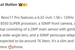 Cấu h&igrave;nh dự kiến của OPPO Reno17 Pro: M&agrave;n h&igrave;nh phẳng 1.5K, camera 200MP v&agrave; pin 7000mAh