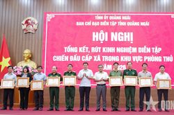Quảng Ng&atilde;i tổng kết c&ocirc;ng t&aacute;c diễn tập t&aacute;c chiến cấp x&atilde; trong khu vực ph&ograve;ng thủ