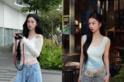 Jun Vũ khoe v&ograve;ng eo 'hai gang tay', mặc đẹp trẻ trung ở tuổi 31