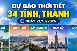 Thời tiết h&ocirc;m nay 21/10: Nam bộ c&oacute; nơi mưa tr&ecirc;n 70 mm, H&agrave; Nội mưa từ chiều
