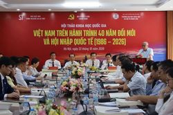 Hội thảo khoa học quốc gia nh&igrave;n lại 40 năm Việt Nam đổi mới v&agrave; hội nhập quốc tế