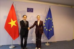 Bộ trưởng Ngoại giao L&ecirc; Ho&agrave;i Trung gặp Đại diện cấp cao EU về ch&iacute;nh s&aacute;ch đối ngoại v&agrave; an ninh