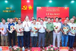 Phường Đ&ocirc;ng Hải ra mắt 21 đội d&acirc;n ph&ograve;ng ph&ograve;ng ch&aacute;y, chữa ch&aacute;y v&agrave; cứu nạn, cứu hộ