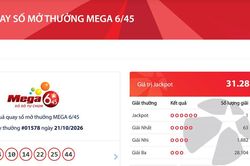 Tối 21/10, một người tr&uacute;ng độc đắc Vietlott 31,2 tỷ đồng