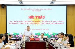 Hải Ph&ograve;ng: R&agrave; so&aacute;t, ho&agrave;n thiện hệ thống văn bản quy phạm ph&aacute;p luật