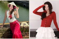 M&aacute;ch bạn b&iacute; k&iacute;p phối đồ m&agrave;u đỏ - trắng nổi bật, kh&ocirc;ng lo lỗi mốt