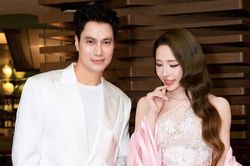 Việt Anh t&igrave;nh tứ, chăm s&oacute;c Quỳnh Nga tại sự kiện