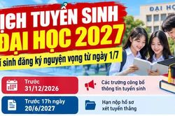 C&ocirc;ng bố lịch tuyển sinh đại học năm 2027, th&iacute; sinh đăng k&yacute; nguyện vọng từ ng&agrave;y 1/7