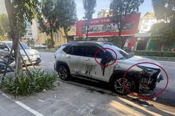 X&aacute;c định được nghi phạm đốt &ocirc; t&ocirc; đang đậu tr&ecirc;n đường phố ở Huế