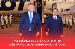 Thủ tướng Ba Lan Donald Tusk đến H&agrave; Nội, thăm ch&iacute;nh thức Việt Nam