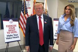 Vợ chồng Tổng thống Trump đi bỏ phiếu sớm bầu cử giữa kỳ