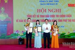 [Video] Ph&uacute; Thọ trao giải Cuộc thi ch&iacute;nh luận bảo vệ nền tảng tư tưởng của Đảng