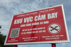 Lắp đặt hơn 120 biển cấm flycam, đảm bảo an to&agrave;n cho S&acirc;n bay C&agrave; Mau
