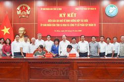 C&agrave; Mau v&agrave; Tập đo&agrave;n TH k&yacute; kết bi&ecirc;n bản ghi nhớ về định hướng hợp t&aacute;c