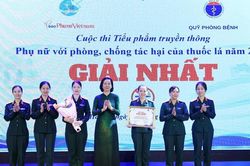 Vinh danh 20 t&aacute;c phẩm đoạt giải Cuộc thi tiểu phẩm truyền th&ocirc;ng 'Phụ nữ với ph&ograve;ng, chống t&aacute;c hại của thuốc l&aacute;'