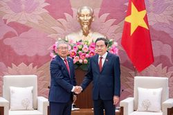Chủ tịch Quốc hội Trần Thanh Mẫn tiếp đo&agrave;n Hội Hữu nghị H&agrave;n Quốc - Việt Nam