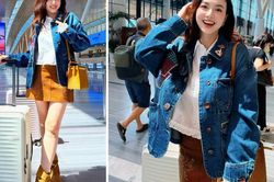 Đinh Ngọc Diệp gợi &yacute; set đồ s&acirc;n bay 'bụi phủi nhưng vẫn tiểu thư nũng nịu'