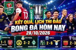 Kết quả, lịch thi đấu bóng đá hôm nay 28/10: CAHN thắng lịch sử, Arsenal bị loại sốc