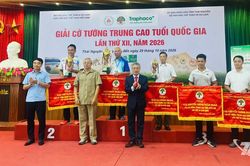 Thái Nguyên xếp thứ 3 toàn đoàn tại Giải Cờ tướng trung cao tuổi quốc gia