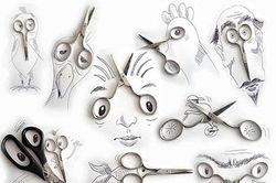 Mê tít ảnh hình vẽ kết hợp với đồ vật