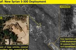 Vệ tinh Israel chụp lại hình ảnh S-300 của Nga nằm như 'sư tử rình mồi' ở miền Bắc Syria