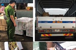 Phát hiện 2 xe tải chở gần 16.000 sản phẩm 'ngoại' không rõ nguồn gốc