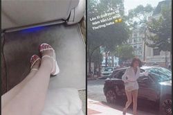 Khoe thần thái xuống xe sang chảnh Ngọc Trinh gặp 'tai nạn' với giày cao gót