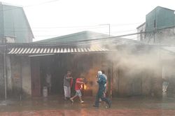 Tình huống cháy giả định tại khu nhà kho chứa hàng chợ Long Biên