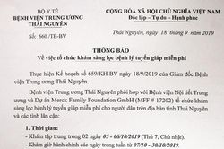 Thông báo về việc tổ chức khám sàng lọc bệnh lý tuyến giáp miễn phí