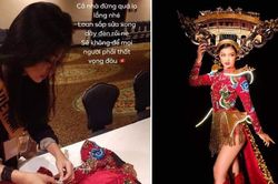 Kiều Loan tự nối dây đèn sửa trang phục dân tộc trước đêm thi quan trọng tại Miss Grand International