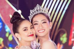 Hoa hậu Thế giới Megan Young và Hoa hậu Thế giới Việt Nam Lương Thùy Linh đọ sắc