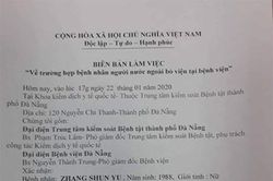 Thông tin về bệnh nhân người Trung Quốc bị sốt bỏ viện tại Đà Nẵng