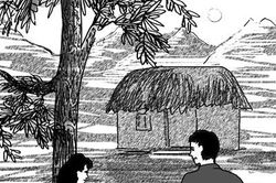 Gian nhà lá trên đỉnh núi
