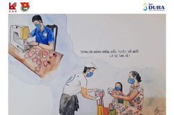Vẽ ký họa góp quỹ ủng hộ đẩy lùi dịch COVID-19