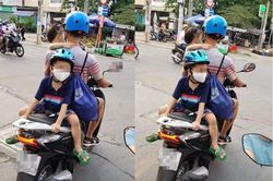Dân mạng 'nổi điên' với người đàn ông đi xe kiểu đùa giỡn tính mạng 2 đứa trẻ