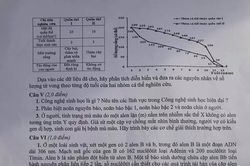 Đề thi chuyên Sinh vào lớp 10 của Hà Nội