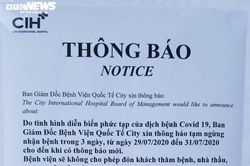 Bệnh viện Quốc tế City tạm ngưng tiếp nhận bệnh nhân trong 3 ngày