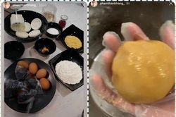 Thanh Hằng làm bánh Trung thu sớm, fan 'nín thở' chờ thành phẩm
