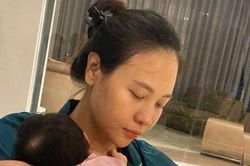 Mặt mộc gây chú ý của Đàm Thu Trang sau hơn 1 tháng làm mẹ bỉm sữa