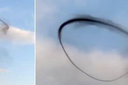 Clip: Kỳ lạ vòng khói đen xuất hiện trên bầu trời Mexico