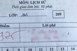 Lời phê 'bá đạo' của giáo viên trong bài kiểm tra Sử đạt điểm 9,75